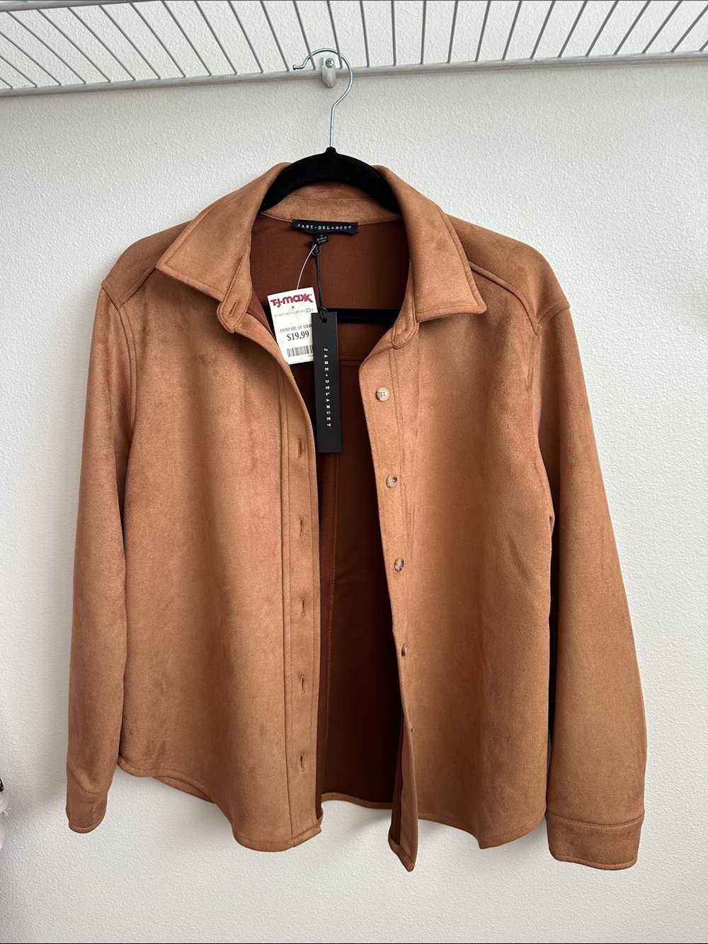 Jane and Delancey Faux Suede Shirt Jacket - Camel